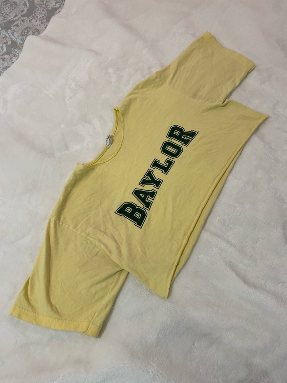 Baylor University Bears Yellow Collegiate Crop Tee The Cotton Exchange Size XL